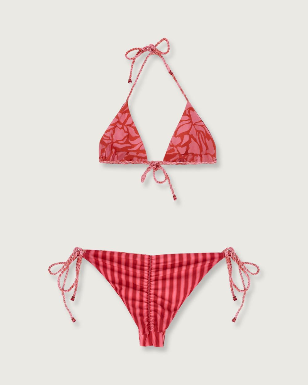 BIKINI SALINA RAYAS ROJO FUCSIA