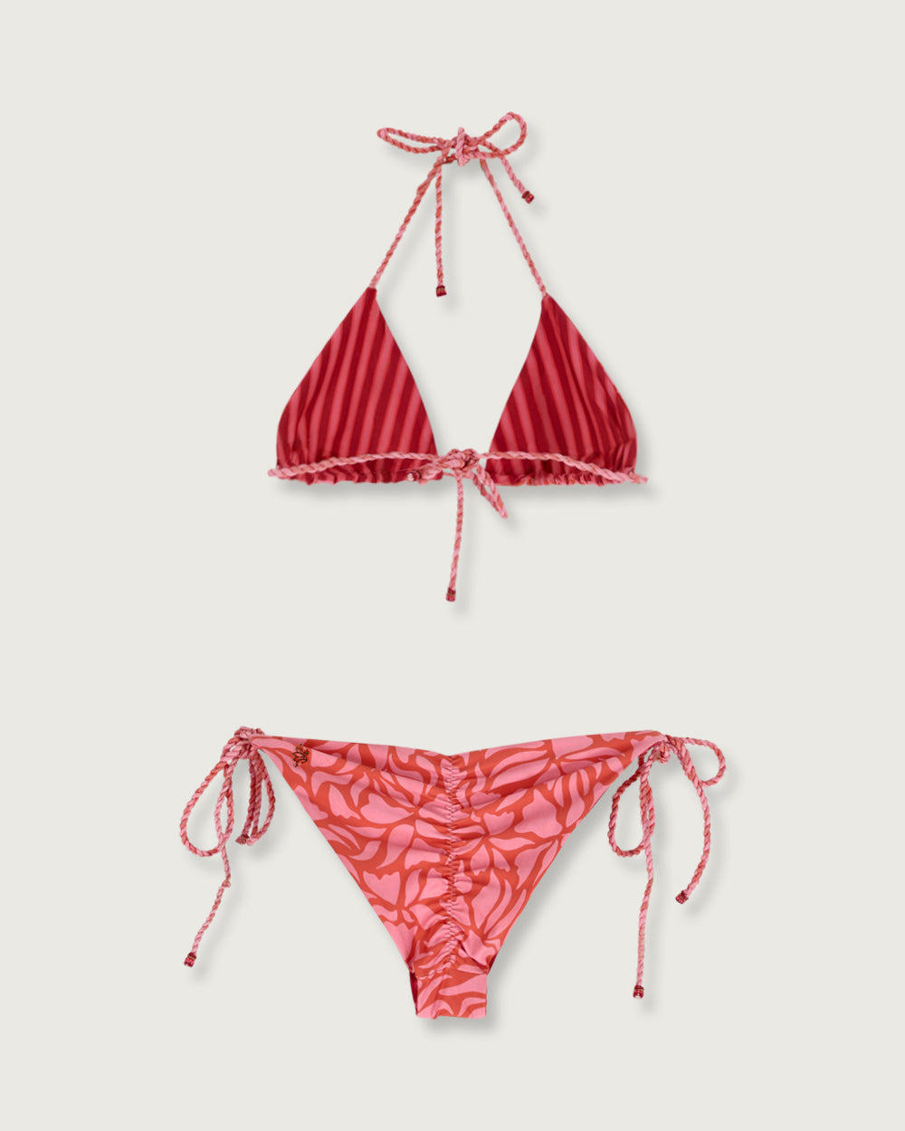 BIKINI SALINA RAYAS ROJO FUCSIA