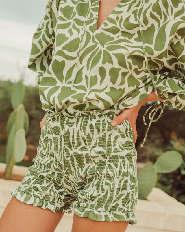 SHORT BAISKELI PRINT GREEN