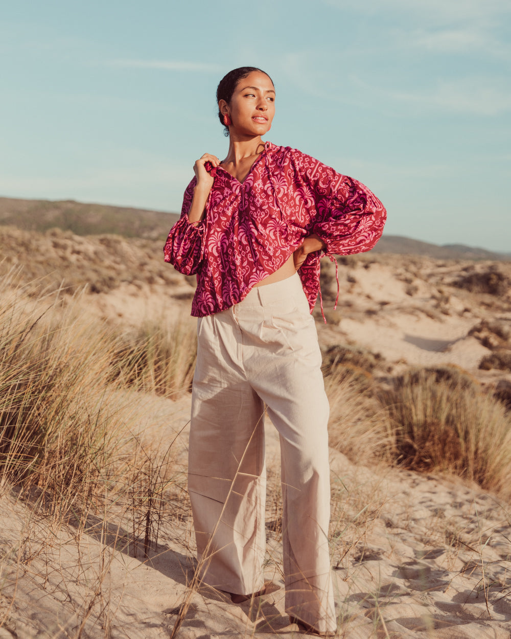 BLUSA ADELFA FUCSIA