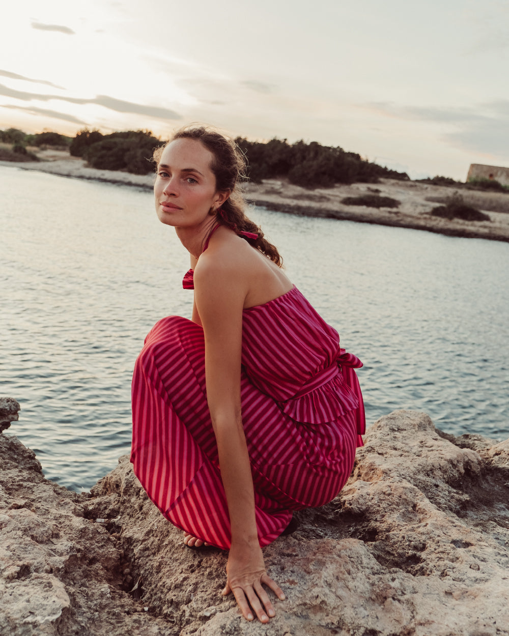 FALDA TORCELLO ROJO FUCSIA