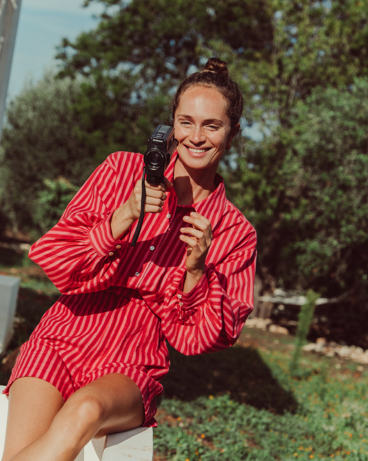 BLUSA BARI ROJO FUCSIA