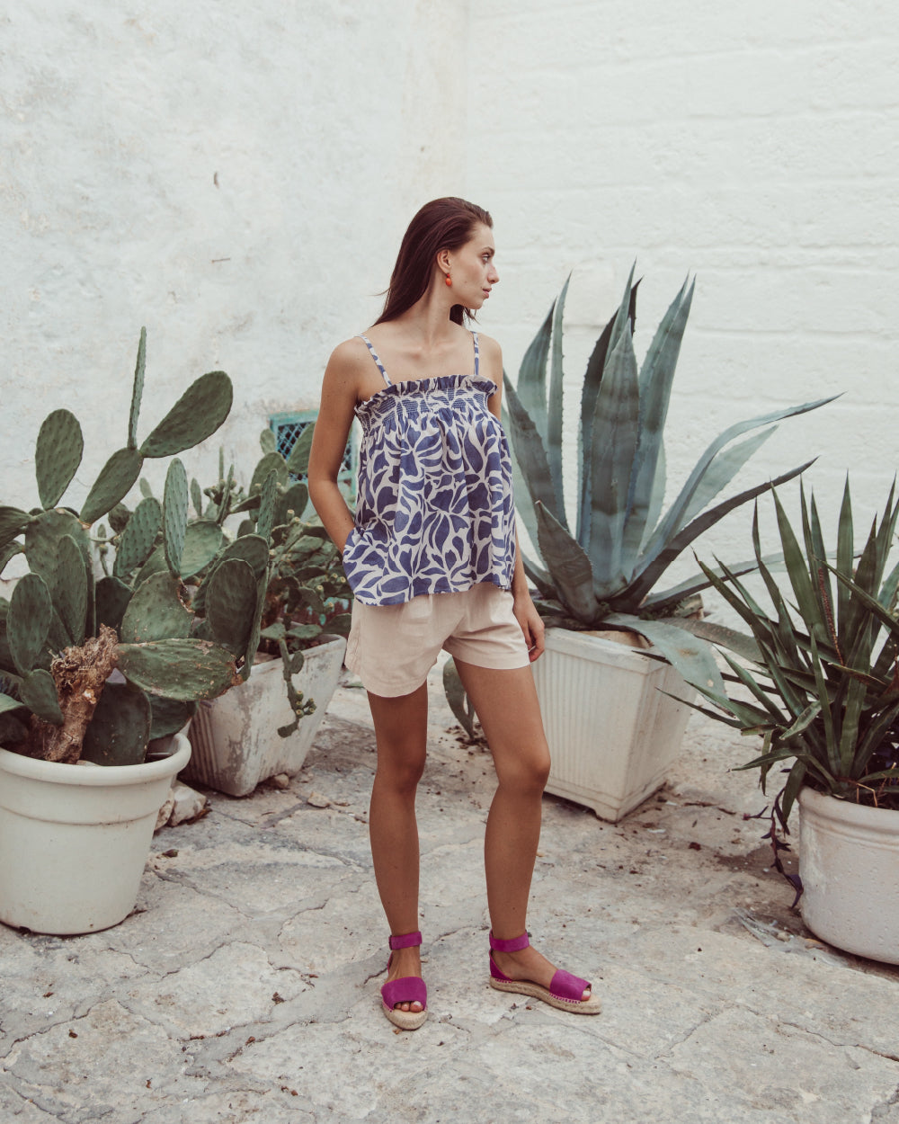 BLUSA CAPRAIA NAVY FLOWERS