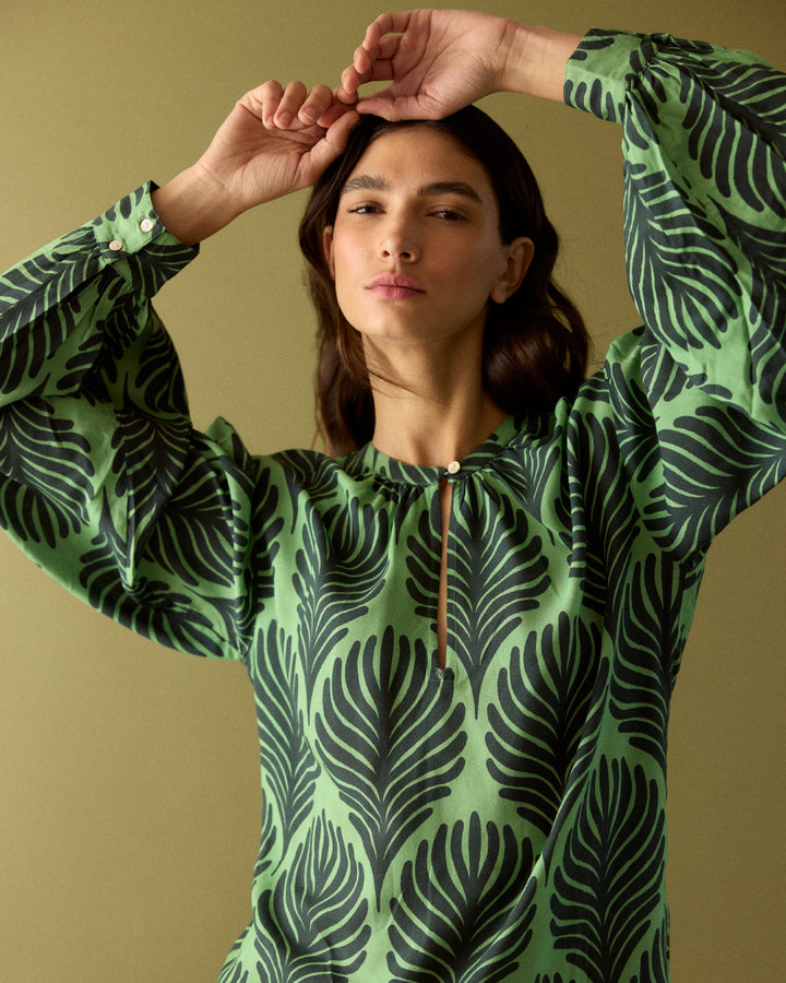 BLUSA CAOBA GREEN LEAVES