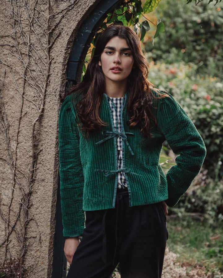 CHAQUETA BONNIE GREEN 100% VELVET