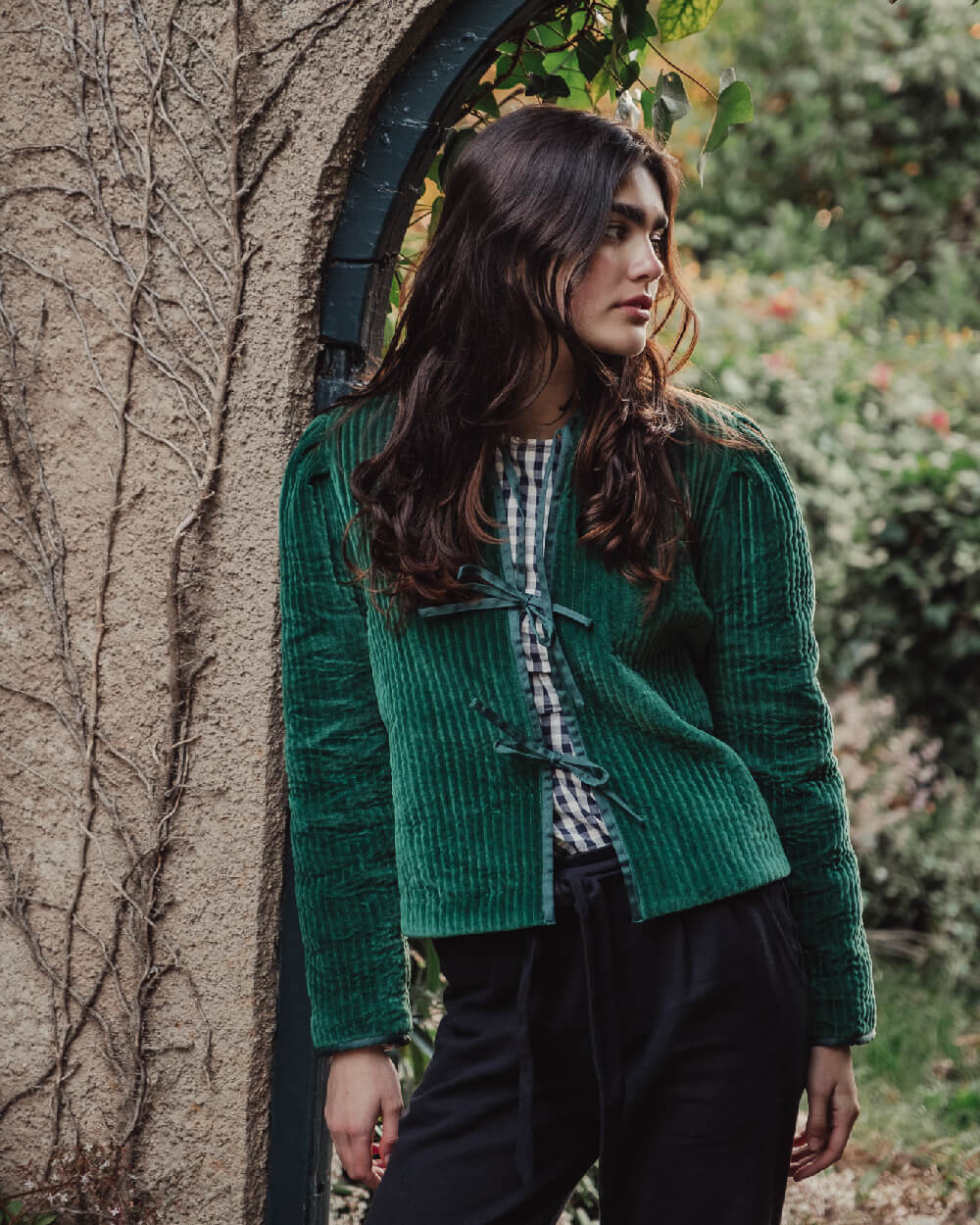 CHAQUETA BONNIE GREEN 100% VELVET