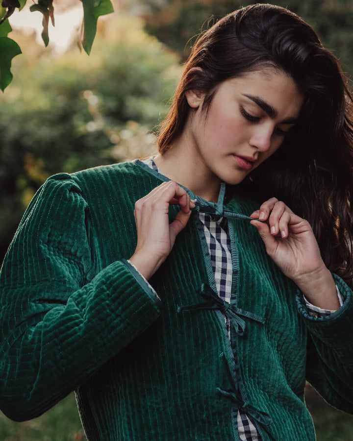 CHAQUETA BONNIE GREEN 100% VELVET